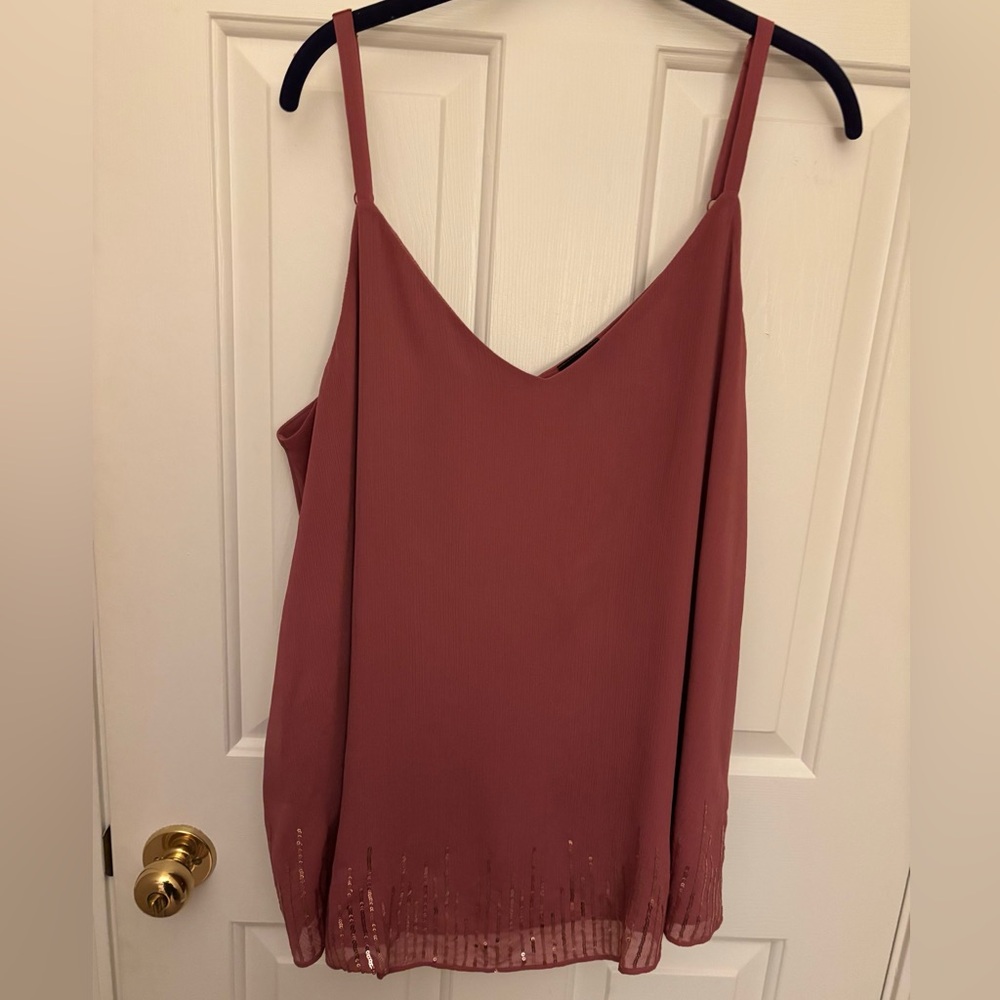 Torrid Dusty Rose Camisole with Sequin Hem